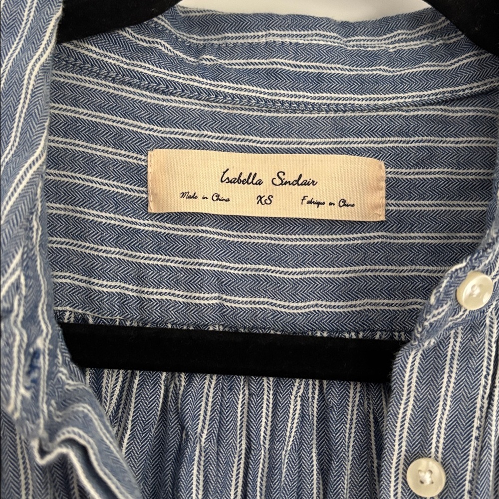 Anthropologie Isabella Sinclair Piper Flutter-Sleeve Shirtdress (Price Firm) - Picture 8 of 9